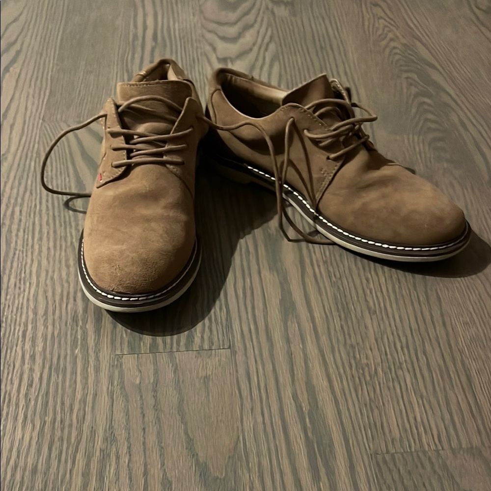 Nordstrom Kids New Buck Beige Leather Lace Up Shoes